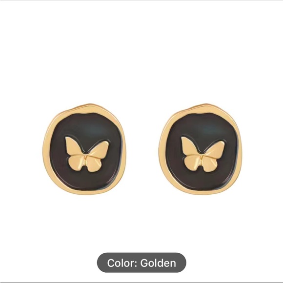 NWT Paige Gold Butterfly Stud Earrings - Picture 6 of 6